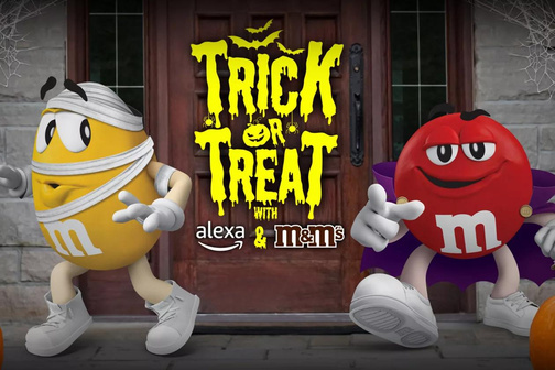 Audio clip promoting Alexa and M&M's Trick or Treat experience